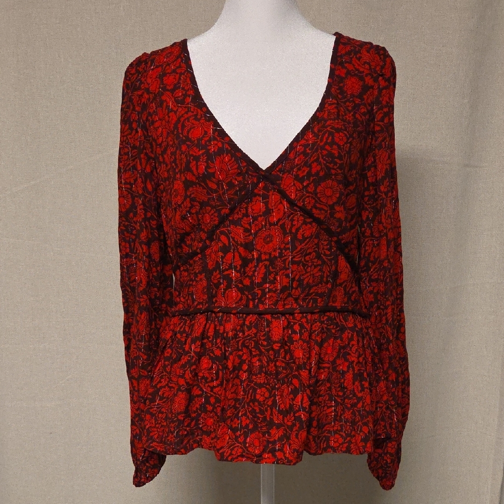 Red Floral Top